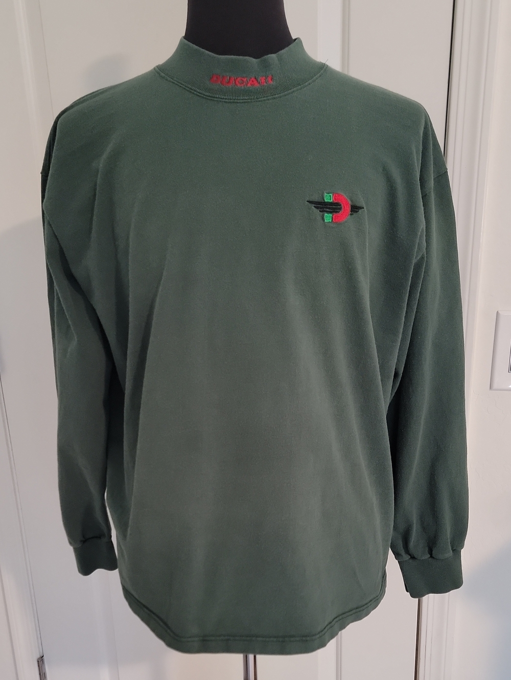 Ducati Forest Green Long Sleeve Mockneck Shirt
